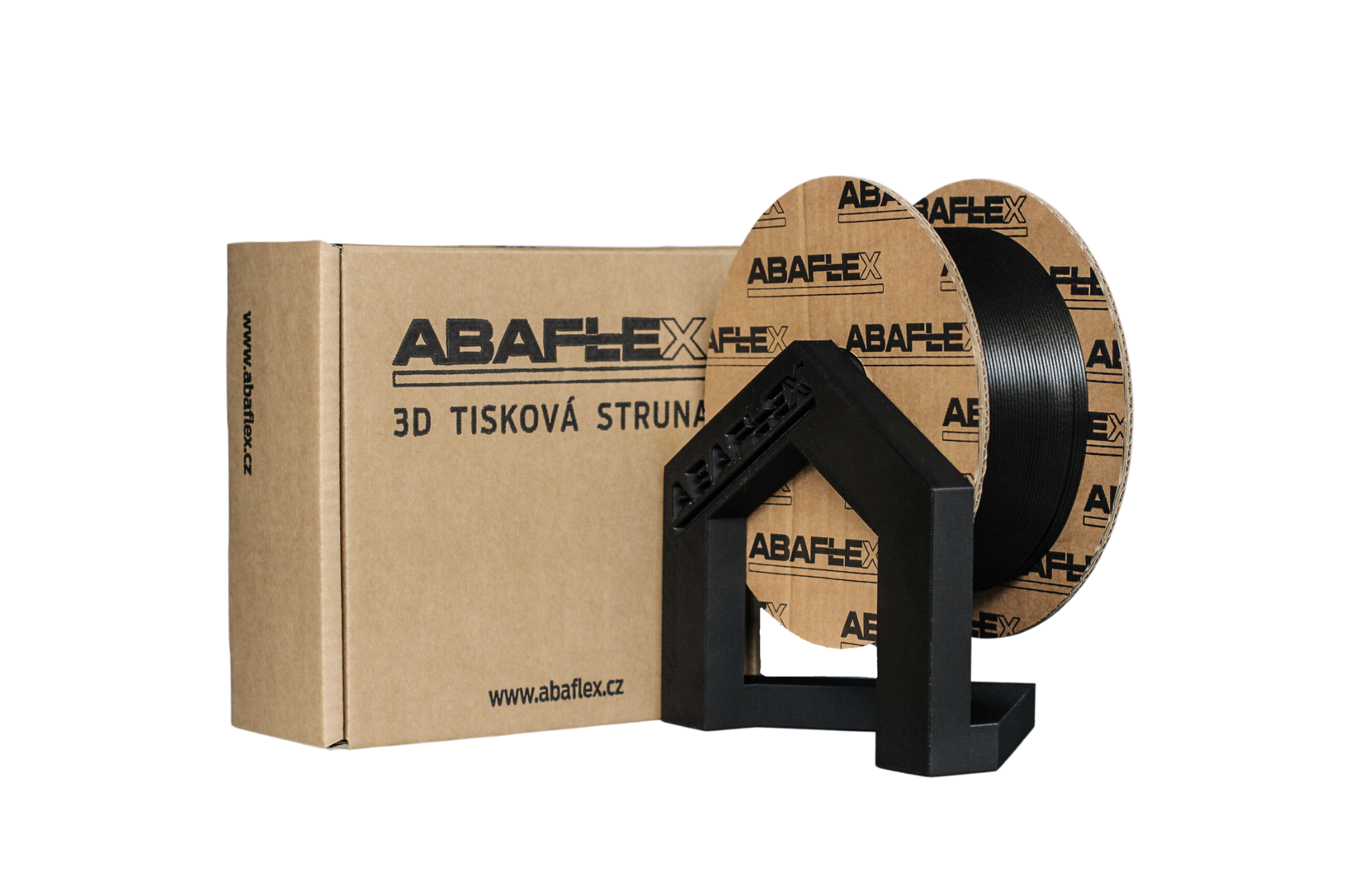 VÝPRODEJ: PLA filament ABAFLEX černý, 1.75 ± 0.019 mm, 750g, cívka 84mm