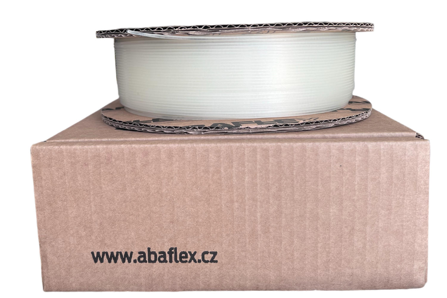 PLA filament ABAFLEX natural, 1.75 ± 0.019 mm, 750g, cívka 64mm