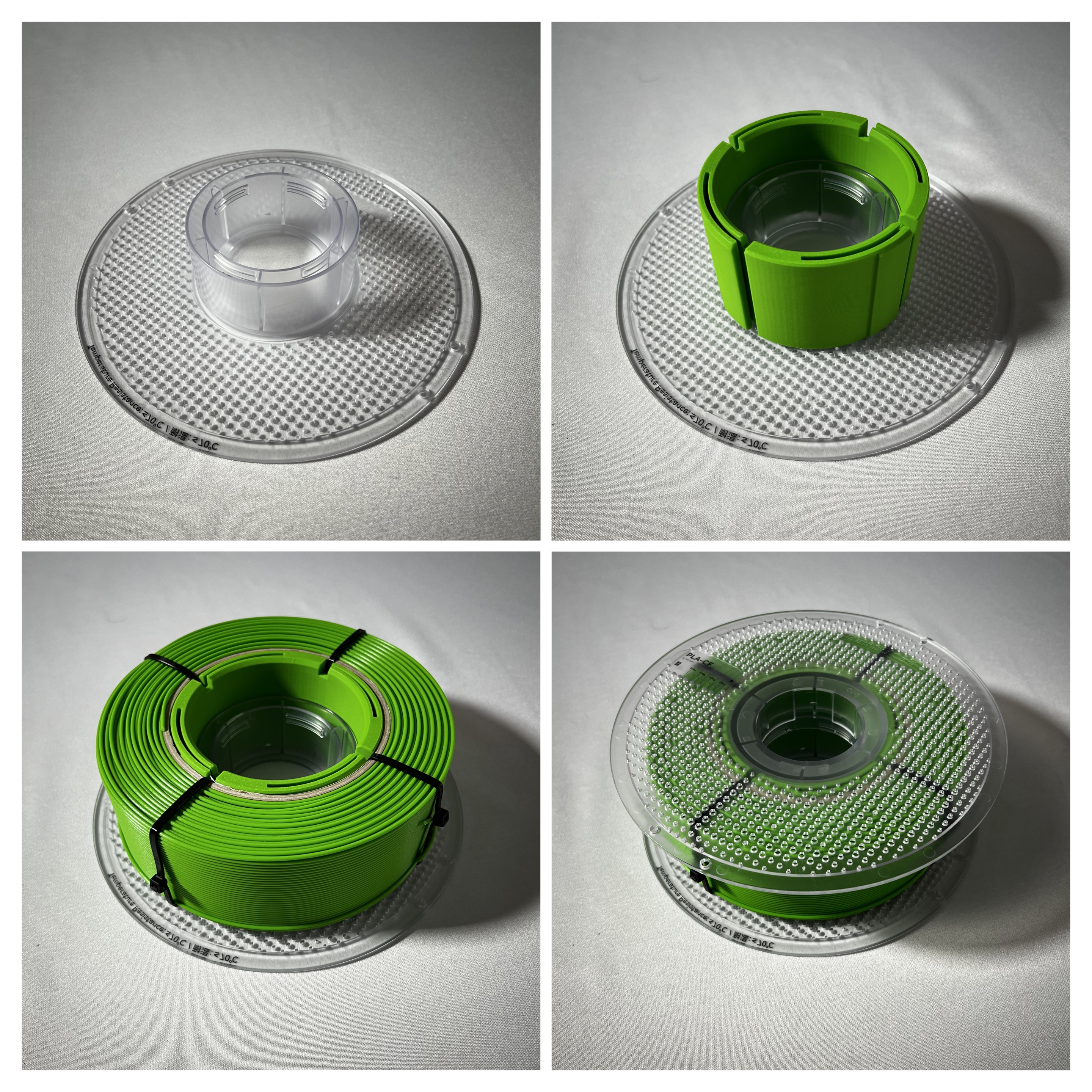 PLA filament ABAFLEX zelený, 1.75 ± 0.019 mm, 750g, REFILL 60mm